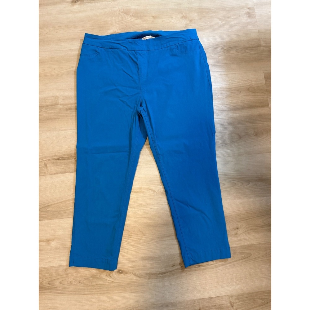 Soft Surroundings Pants Blue 2X Women Pull On Stretch Crop Casual 5AC10 - Picture 2 of 10